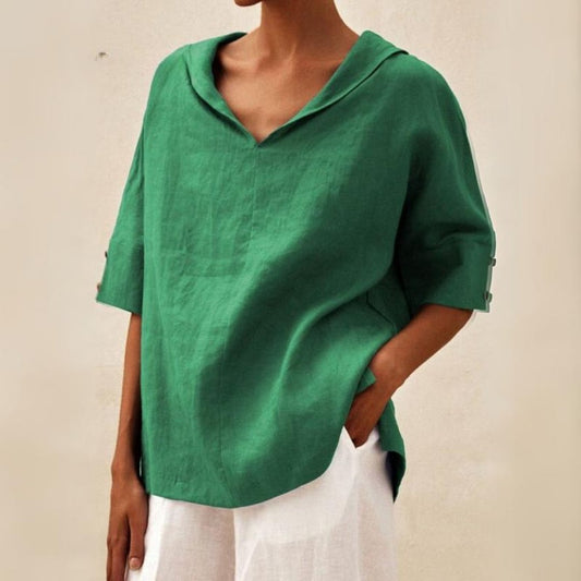 Birgit | Damen Frühling Locker Geschnittenes V-Neck Top