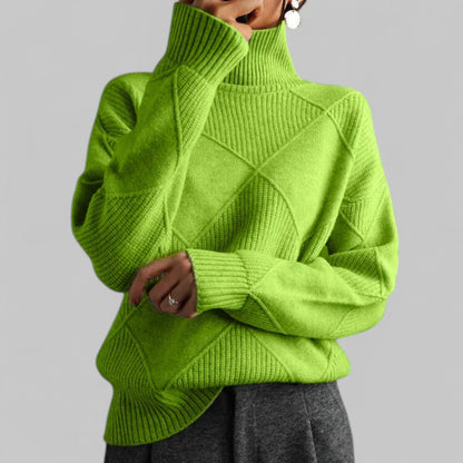 Dorothea | Damen Winter-Strickpullover mit Hohem Kragen
