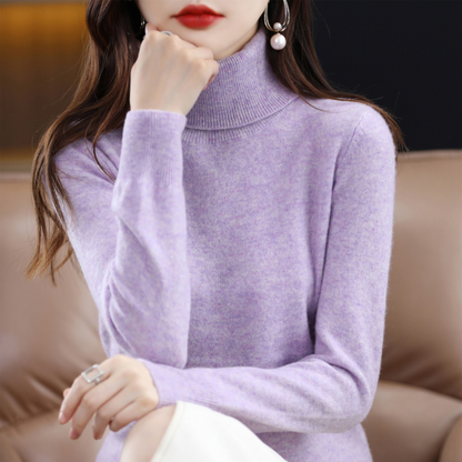 Martina | Damen Herbst Klassischer Rollkragenpullover aus Strick