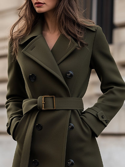 Gabriela | Damen Herbst Lange Trenchcoat mit Gürtel