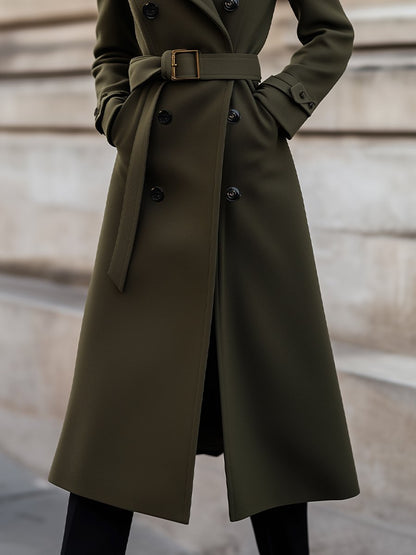 Gabriela | Damen Herbst Lange Trenchcoat mit Gürtel