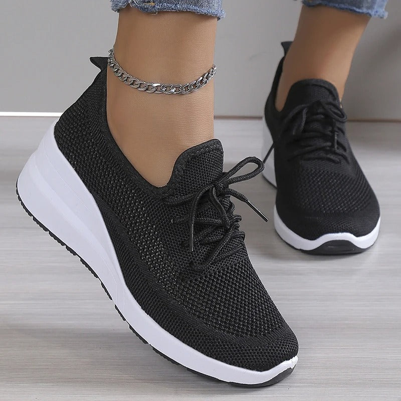 Frieda | Damen Lässige Schnürsneaker mit Luftdurchlässigem Design