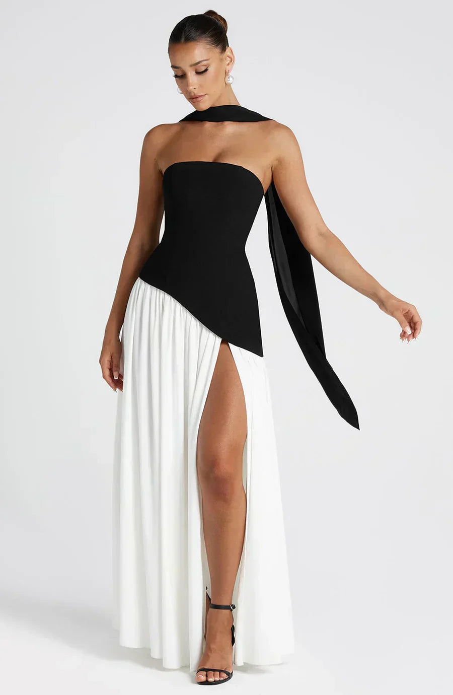 Emilia | Damen Asymmetrisches Maxi Kleid für Hochzeitsgäste