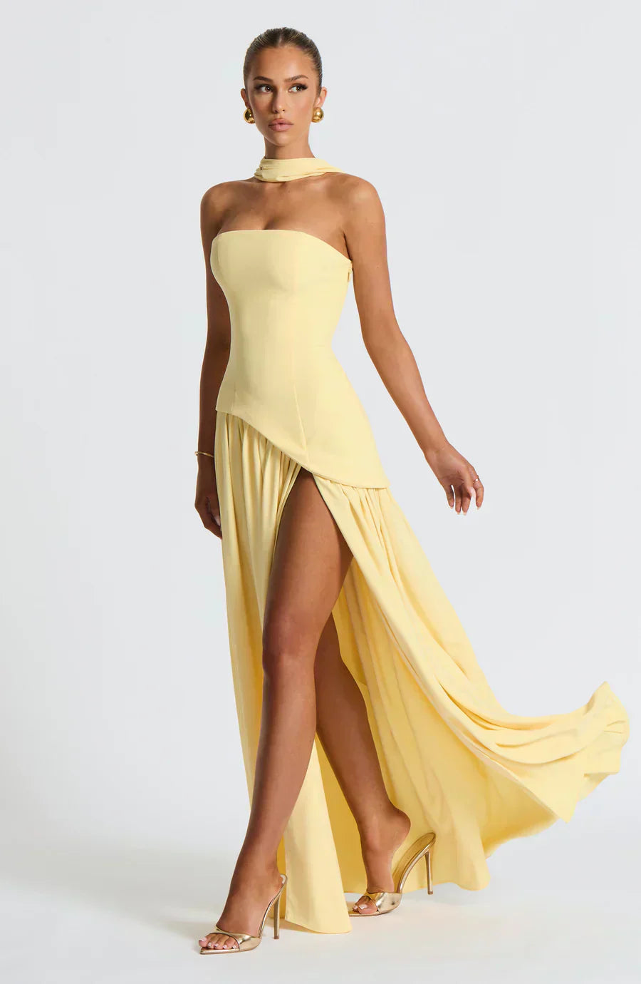 Emilia | Damen Asymmetrisches Maxi Kleid für Hochzeitsgäste