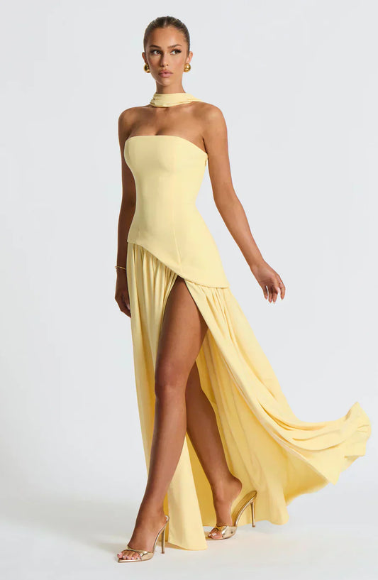 Emilia | Damen Asymmetrisches Maxi Kleid für Hochzeitsgäste
