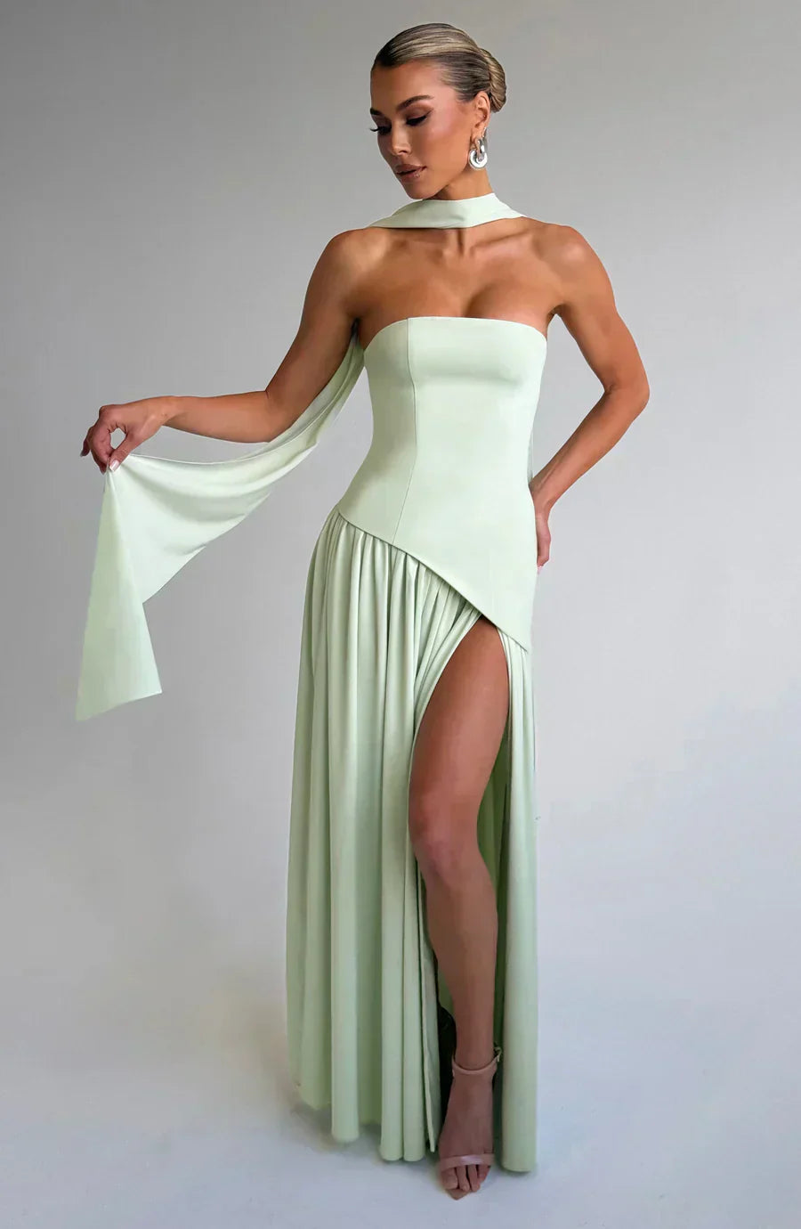 Emilia | Damen Asymmetrisches Maxi Kleid für Hochzeitsgäste