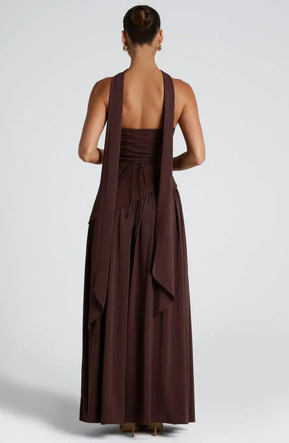 Emilia | Damen Asymmetrisches Maxi Kleid für Hochzeitsgäste