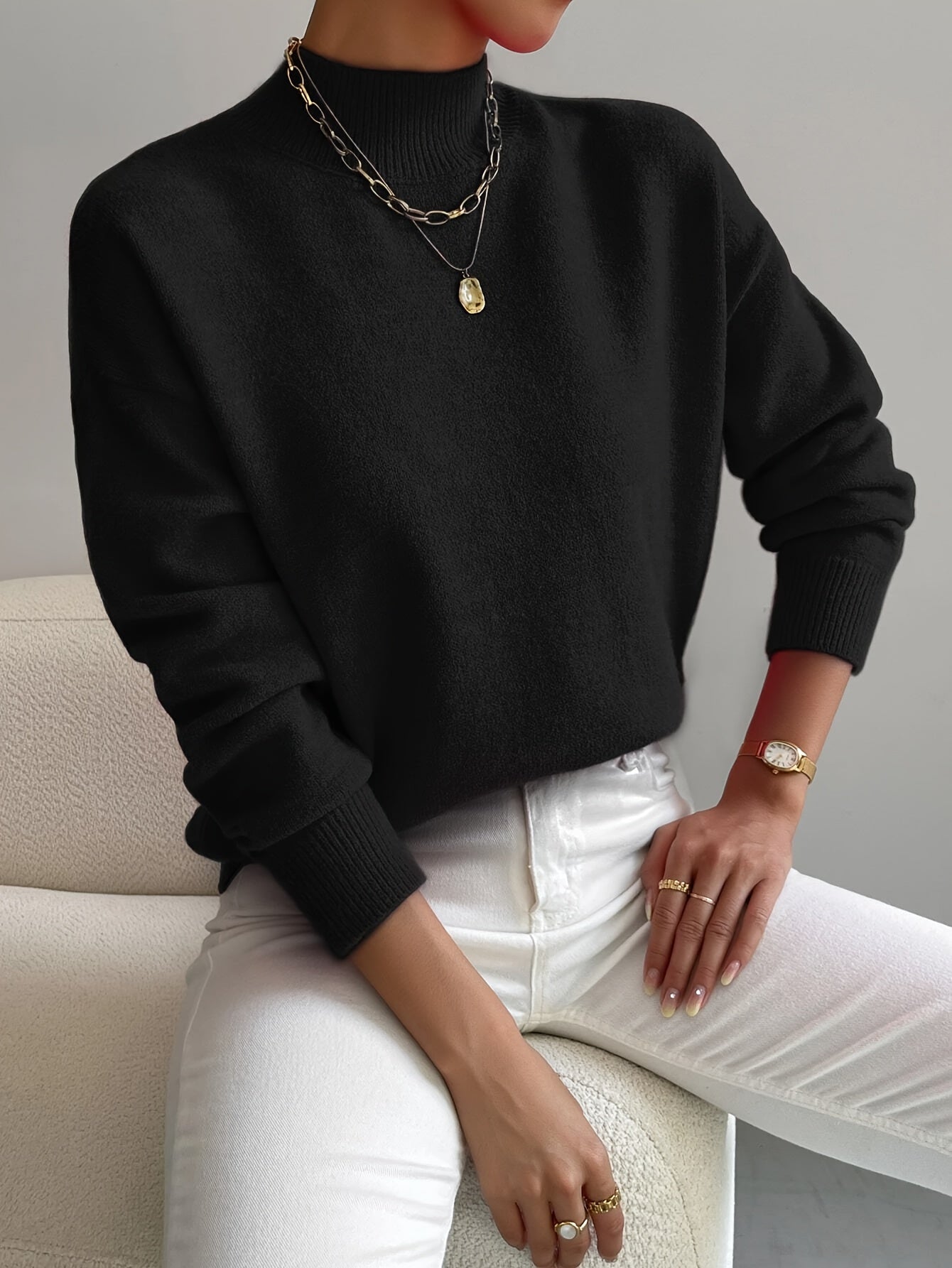 Pauline | Damen Eleganter Rollkragenpullover