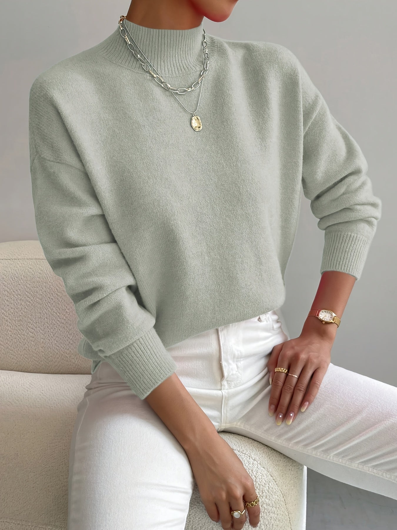Martina | Damen Winterpullover mit Rollkragen