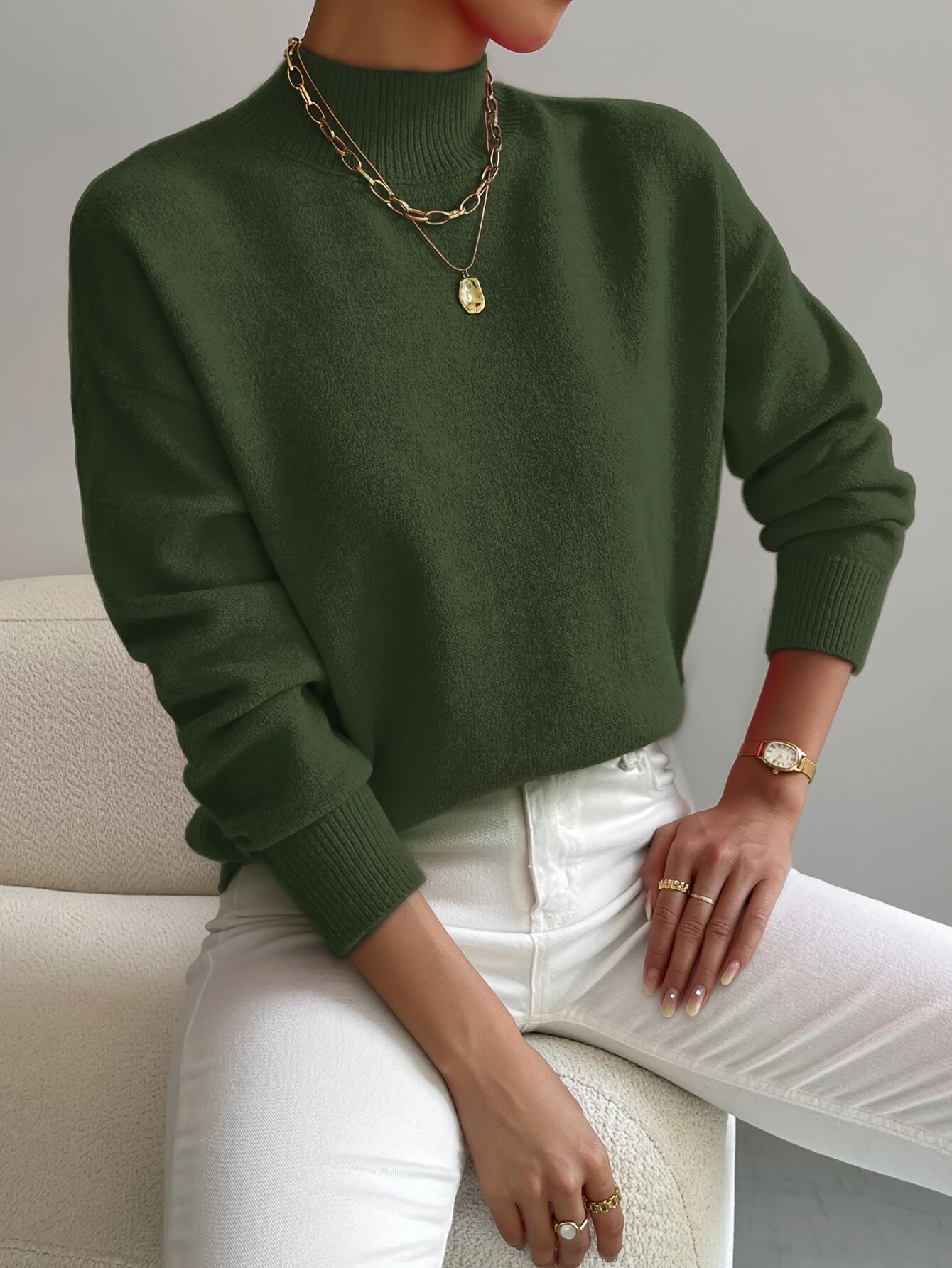 Martina | Damen Winterpullover mit Rollkragen