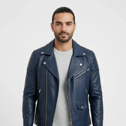Nicole | Herren Herbst Zip-Up Lederjacke