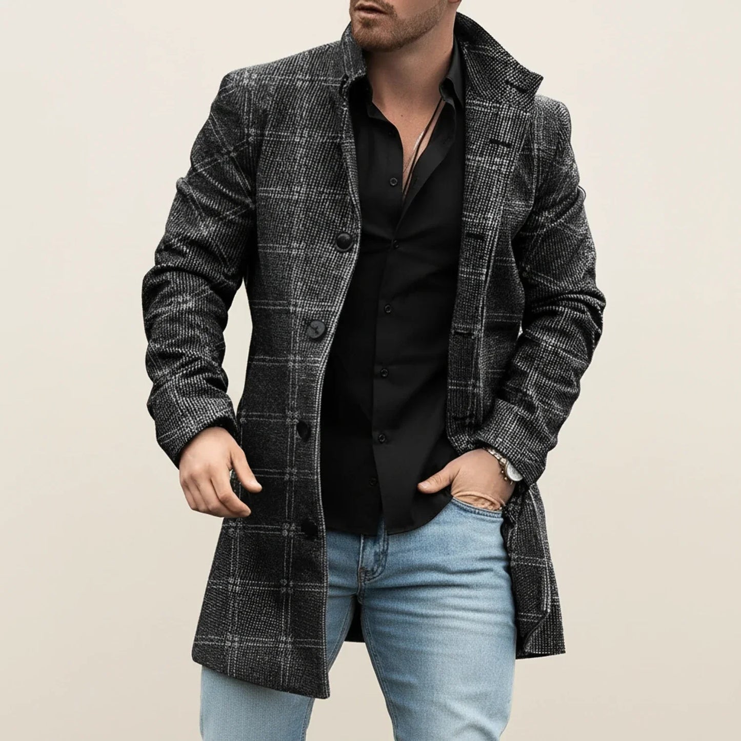 Viktor | Herren Herbst Mantel im Patchwork-Stil