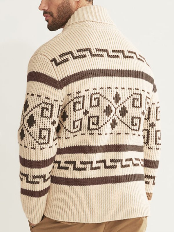 Emil | Herren Frühlings Gemusterter Cardigan Mit Reißverschluss