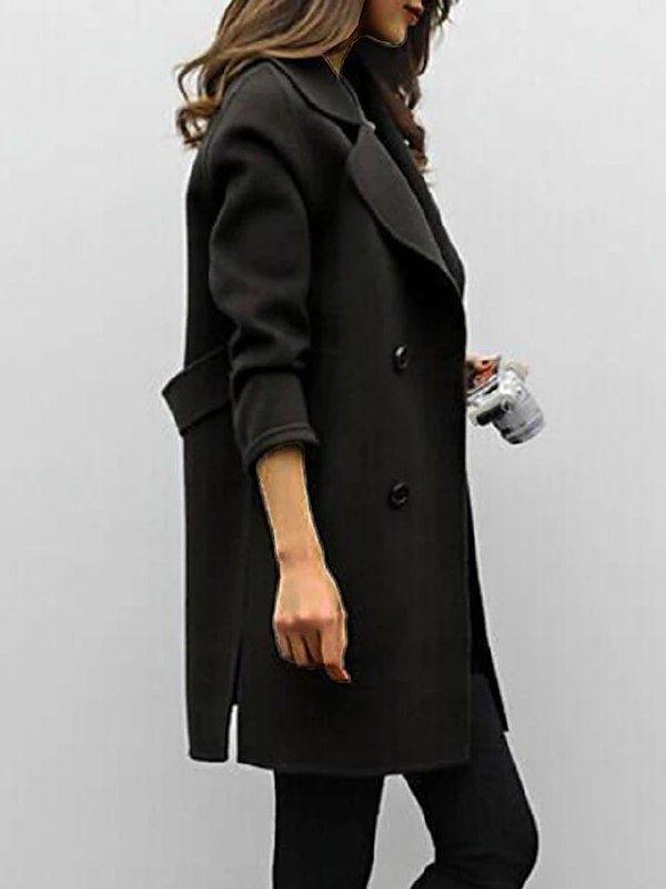 Viola | Damen Chic-Mantel in mittlerer Länge mit Knopfleiste