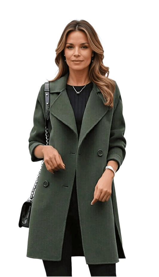 Viola | Damen Chic-Mantel in mittlerer Länge mit Knopfleiste