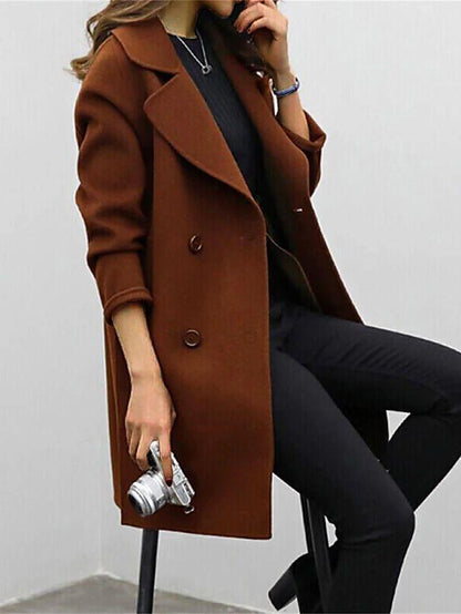 Viola | Damen Chic-Mantel in mittlerer Länge mit Knopfleiste