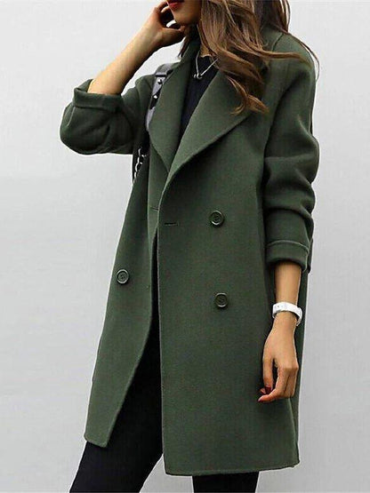 Viola | Damen Chic-Mantel in mittlerer Länge mit Knopfleiste