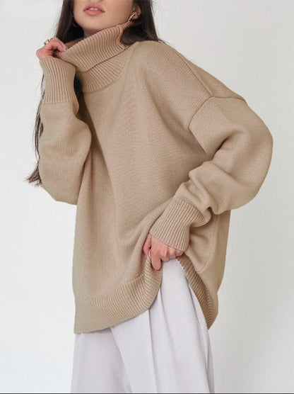 Regine | Damen Lockerer Rollkragen Strickpullover