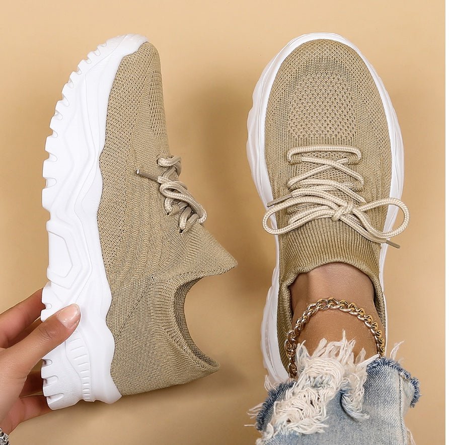 Marie | Damen Chunky Knit Schnür-Sneaker