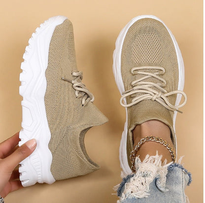 Marie | Damen Chunky Knit Schnür-Sneaker