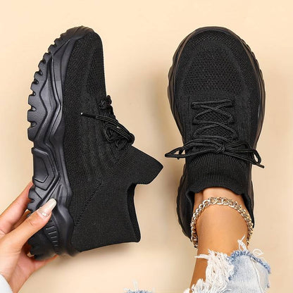 Marie | Damen Chunky Knit Schnür-Sneaker