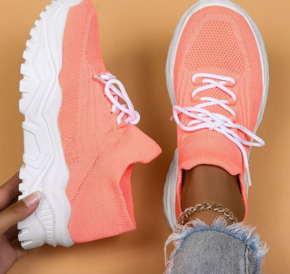 Marie | Damen Chunky Knit Schnür-Sneaker