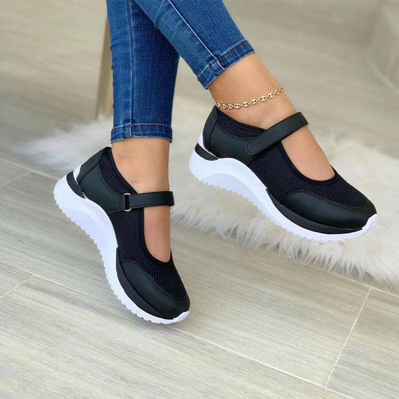 Andrea | Damen Mary-Jane-Walking-Sneaker mit Riemen