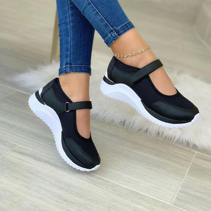 Andrea | Damen Mary-Jane-Walking-Sneaker mit Riemen