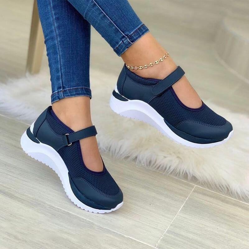 Andrea | Damen Mary-Jane-Walking-Sneaker mit Riemen
