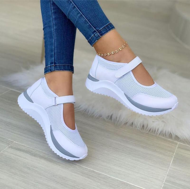 Andrea | Damen Mary-Jane-Walking-Sneaker mit Riemen