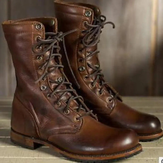 Jasmin | Damen Herbst Leder Schnürstiefel