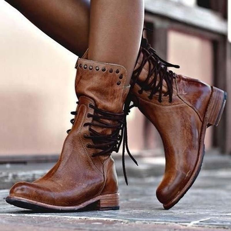Marion | Damen Herbst Leder-Schnürstiefel