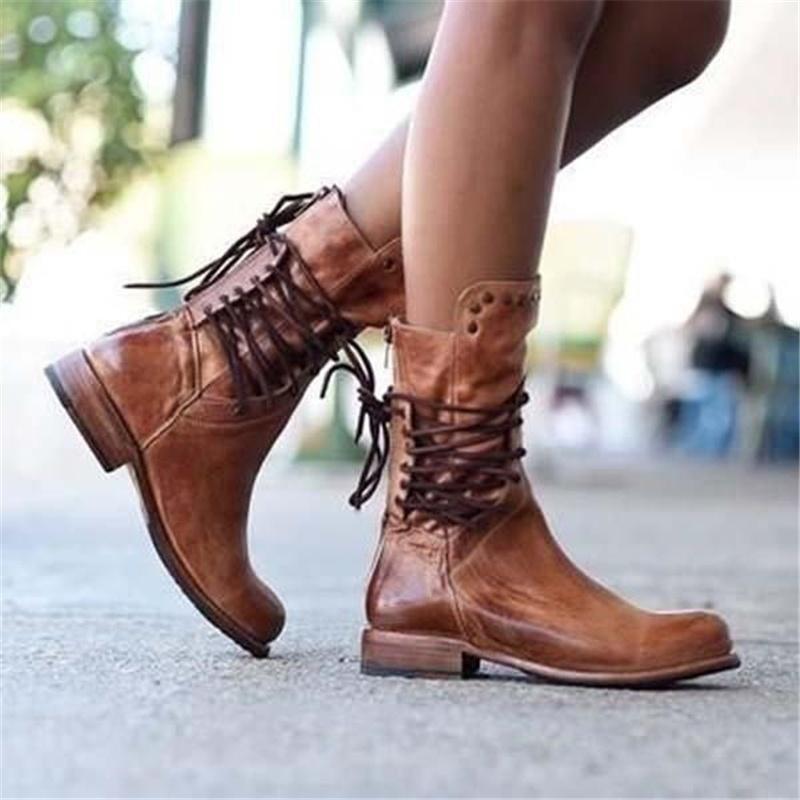 Marion | Damen Herbst Leder-Schnürstiefel