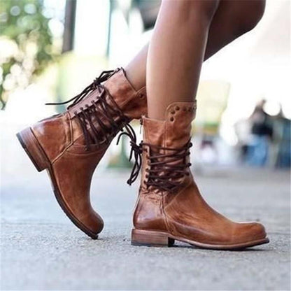 Marion | Damen Herbst Leder-Schnürstiefel