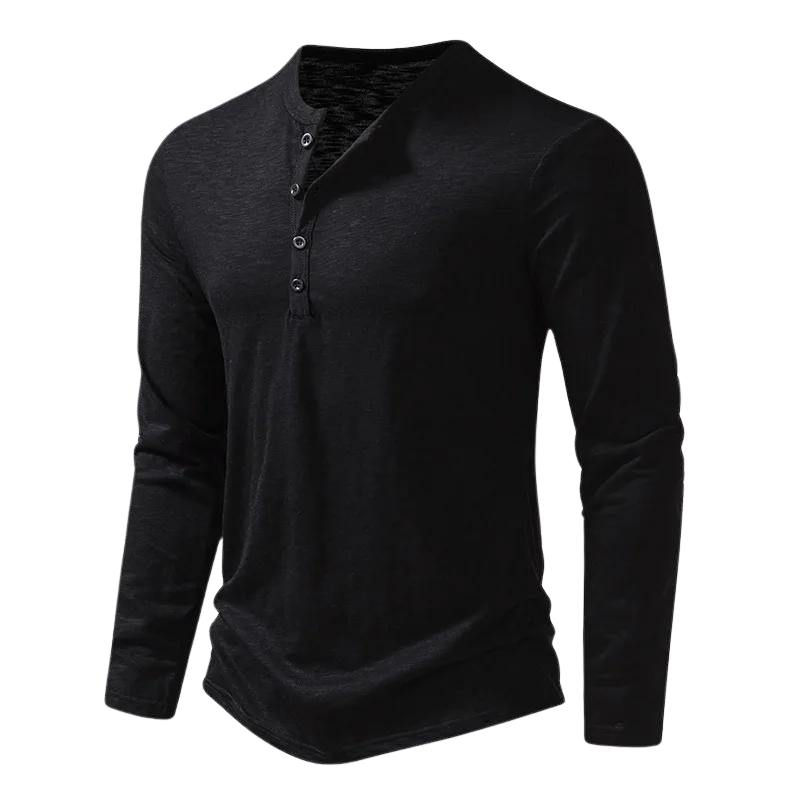 Peter | Herren Lässiges Slim-Fit Henley-Shirt