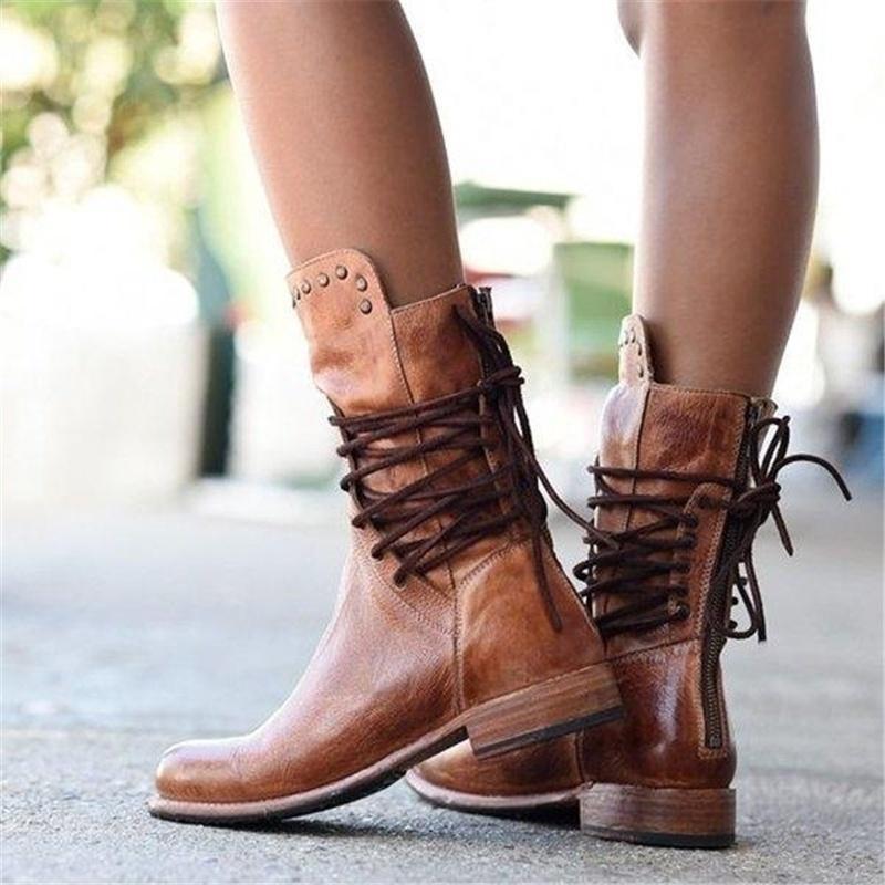 Marion | Damen Herbst Leder-Schnürstiefel