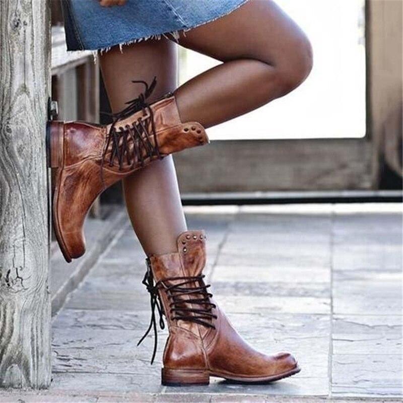 Marion | Damen Herbst Leder-Schnürstiefel