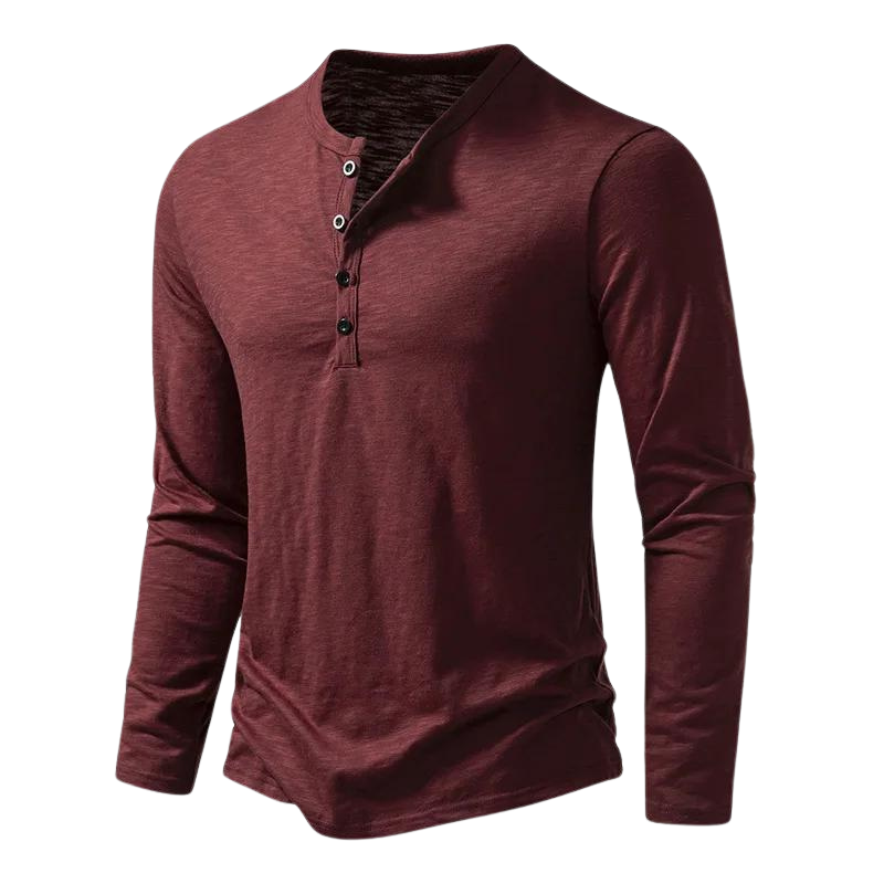 Peter | Herren Lässiges Slim-Fit Henley-Shirt