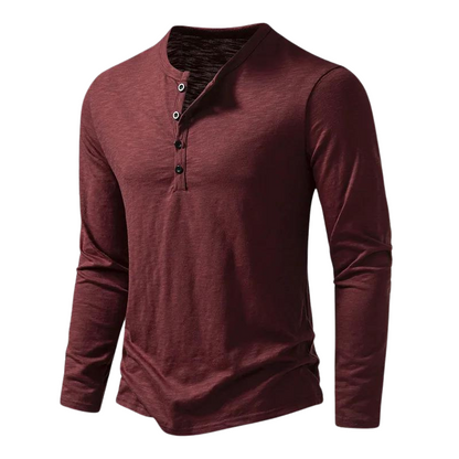 Peter | Herren Lässiges Slim-Fit Henley-Shirt