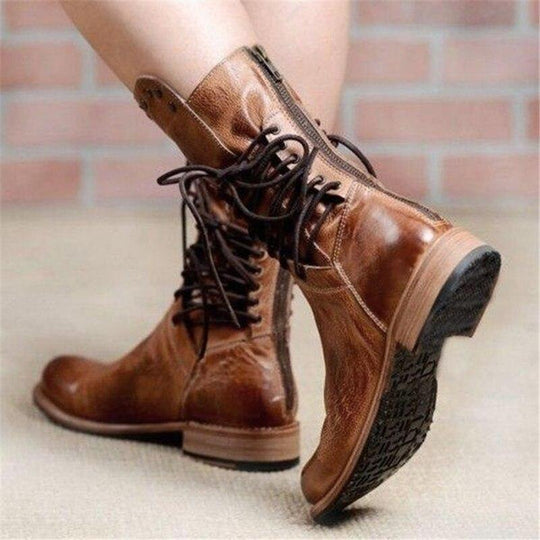 Marion | Damen Herbst Leder-Schnürstiefel