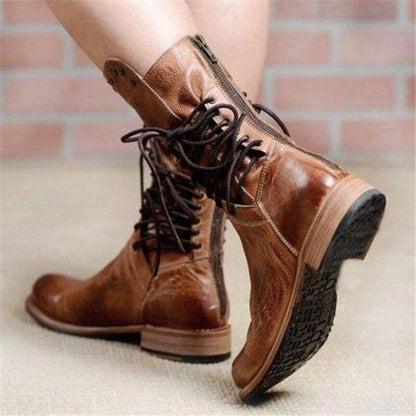 Marion | Damen Herbst Leder-Schnürstiefel