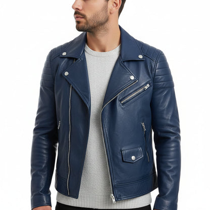 Nicole | Herren Herbst Zip-Up Lederjacke