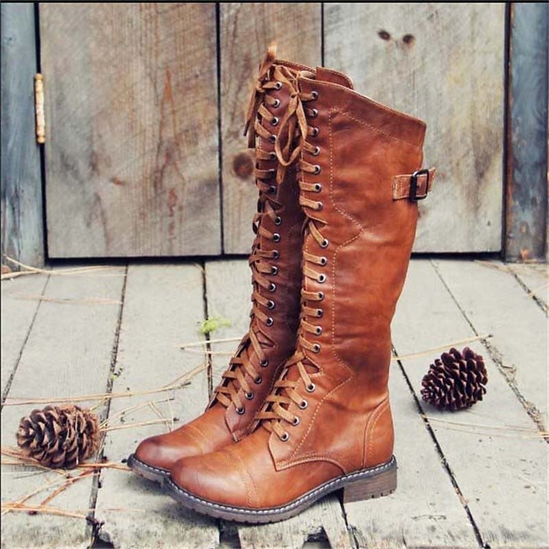 Maria | Damen Reitstiefel mit Hohem Schnürverschluss
