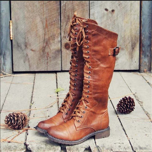 Maria | Damen Reitstiefel mit Hohem Schnürverschluss
