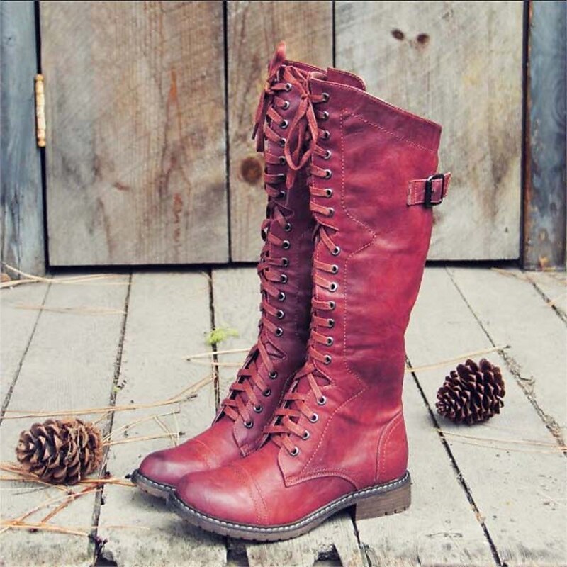 Maria | Damen Reitstiefel mit Hohem Schnürverschluss