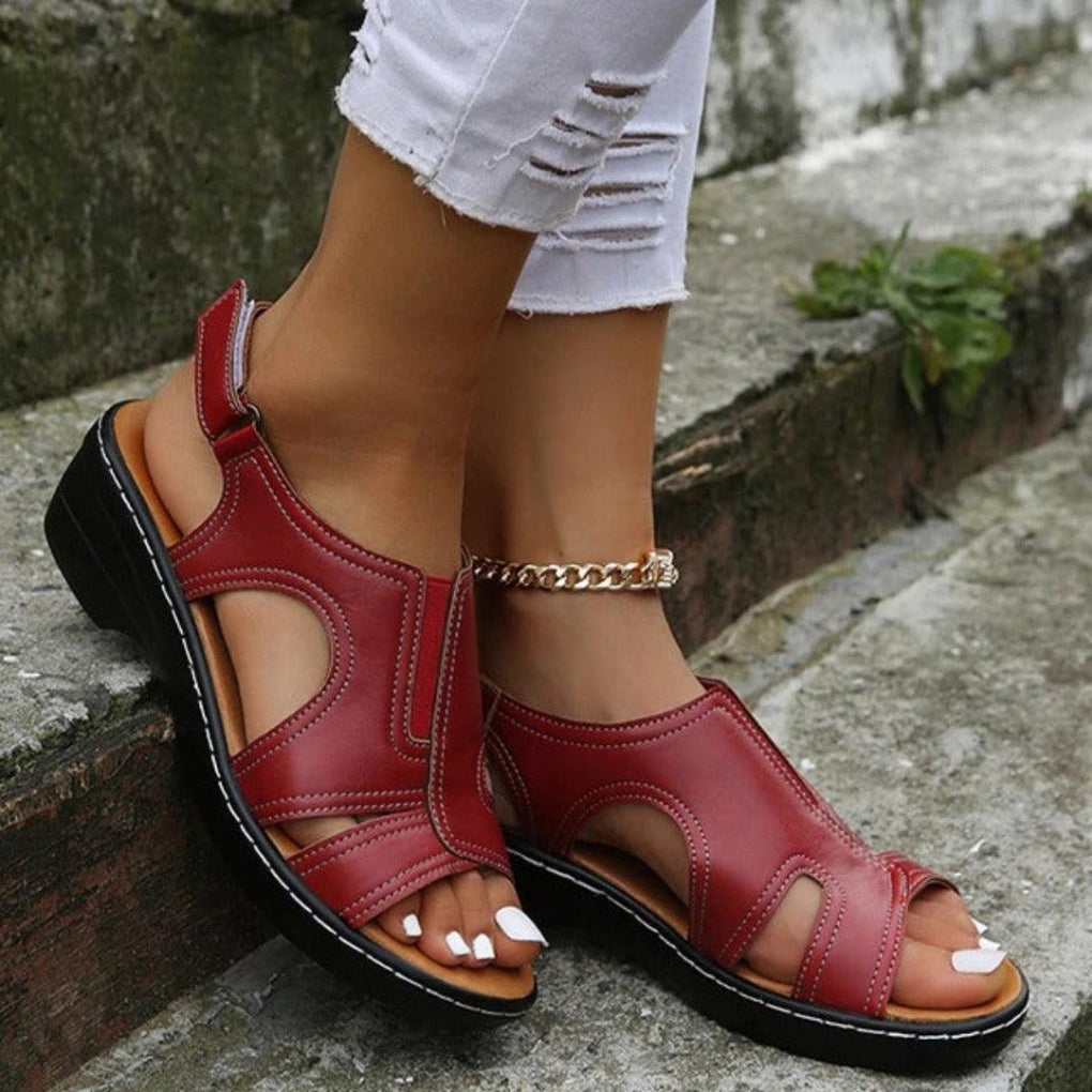 Claudia | Damen Frühlings Cutout Plateau-Sandalen