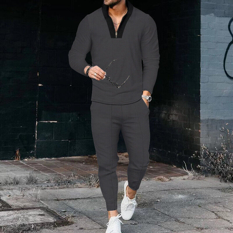 Max | Herren Lässiges Set aus Langarmhemd und Hose