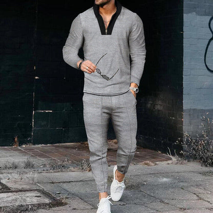 Max | Herren Lässiges Set aus Langarmhemd und Hose