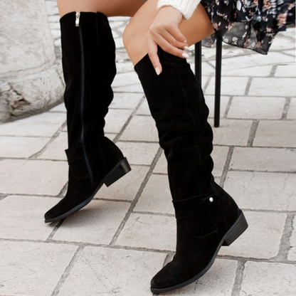 Tanja | Damen Herbst Over-the-Knee Stiefel mit Reißverschluss