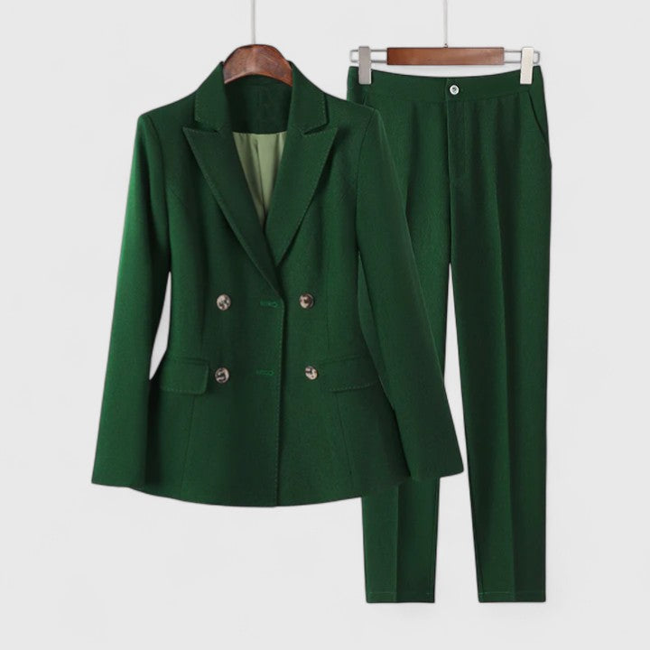 Maria | Damen Zweireihiges Blazer-Hosen-Set